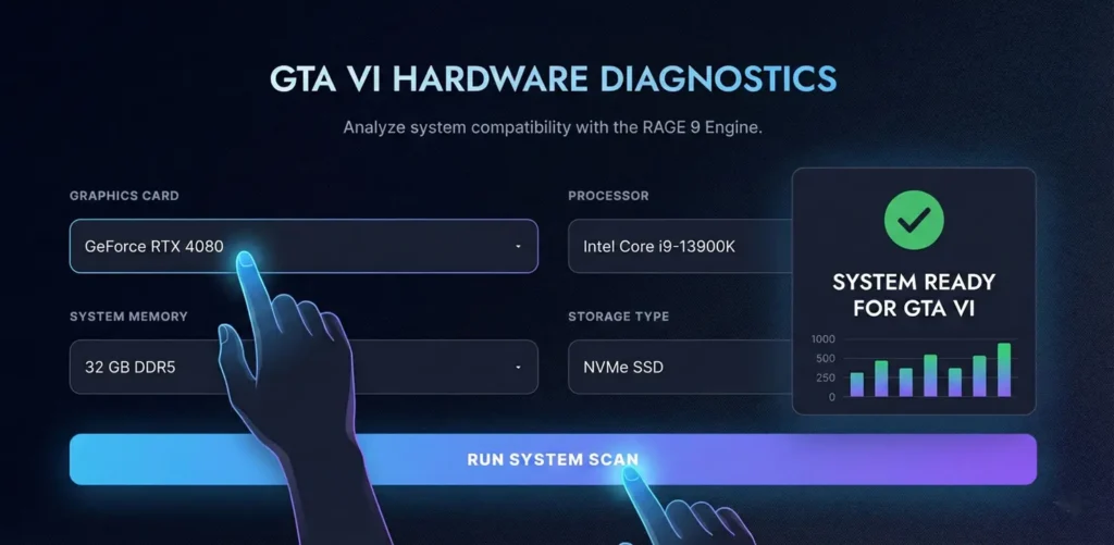Steps to use GTA 6 Hardware Diagnostics Tool.