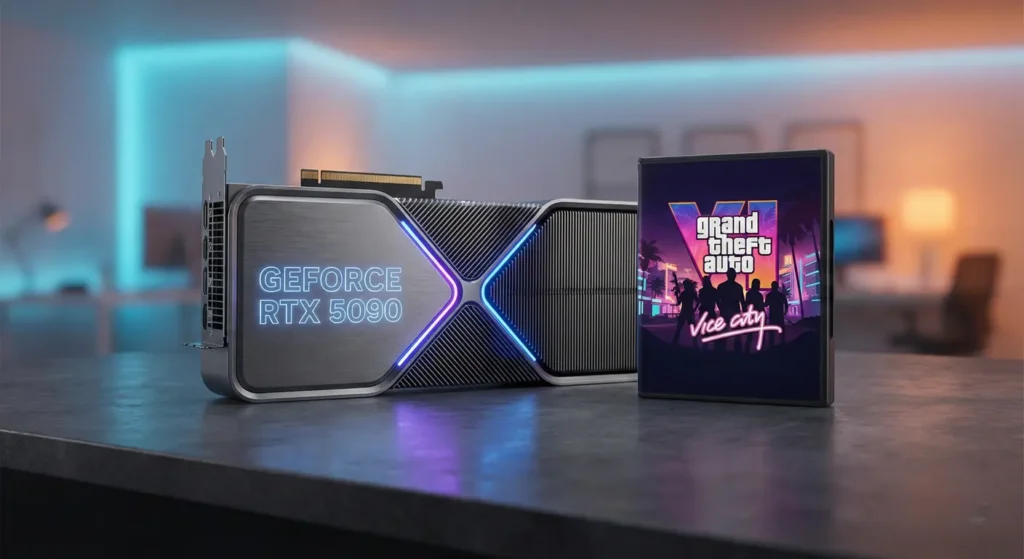 NVIDIA RTX 5090 graphics card for GTA 6 God Tier specs.