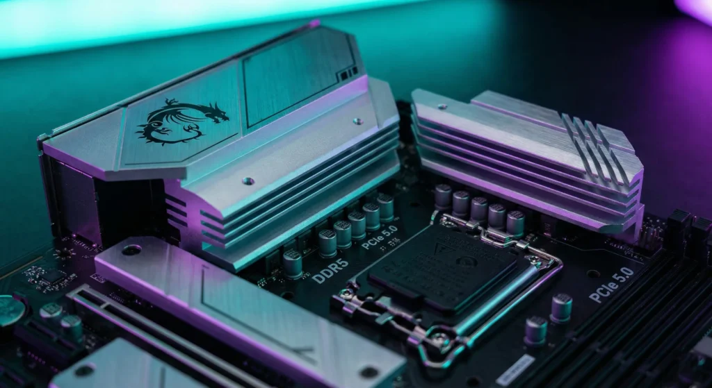 Close up of MSI X670E Tomahawk, the Best Motherboard for GTA 6