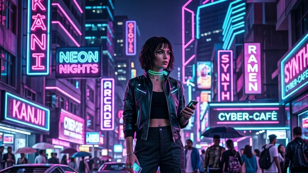 GTA 6 PC release date expectations featuring a female protagonist in a neon-lit city.