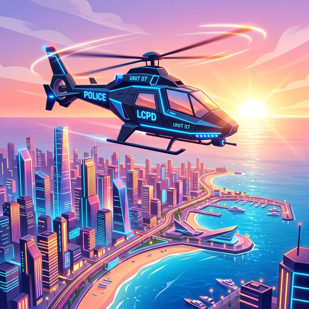 The iconic police helicopter in the top left corner of the gta 6 cover art.